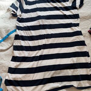 Nursing Queen Black and White Striped Dress